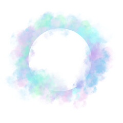 abstract watercolor ring in pastel colors isolated on white background, invitation graphics and design, PNG