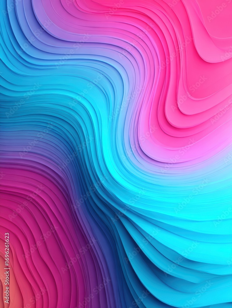 Poster colorful abstract waves create a soothing and vibrant background for creative projects in a digital 