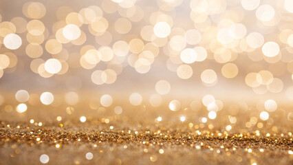Elegant Golden Glitter and Bokeh Background