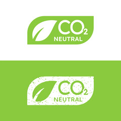 Carbon neutral badges vector design