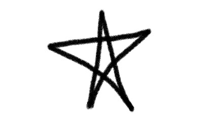 A simple hand-drawn five-pointed star, sketched in black ink on a plain white background.