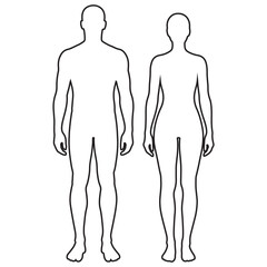 Sitting, walking, running people vector silhouette