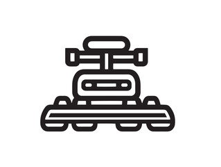 Sleek crop lifter farming equipment icon with details