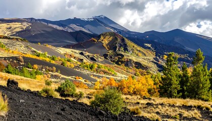 Autumnal volcanic landscape