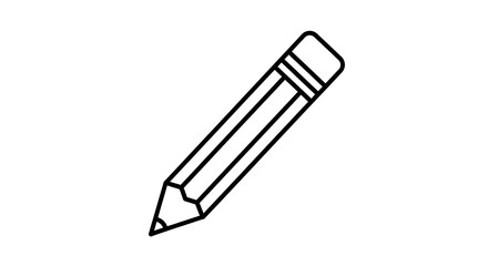 Fototapeta premium Simple Black Line Drawing of a Pencil