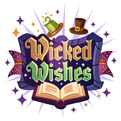 Fototapeta premium Wicked Wishes Magic Spellbook and Hats