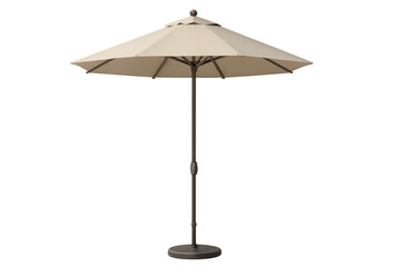 Obraz premium Beige patio umbrella providing shade on transparent background