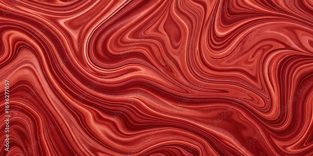 Poster deep red abstract swirls fluid texture ripples smooth flowing organic pattern marbling liquid surfac