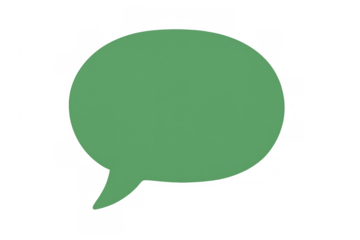 Green speech bubble communicating on transparent background