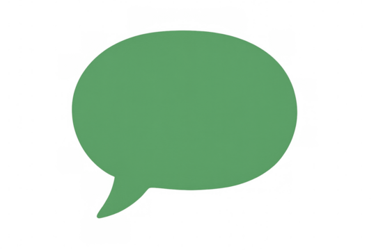 Green speech bubble communicating on transparent background - Powered by Adobe