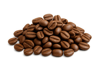 Naklejka premium Roasted coffee beans piled up on transparent background