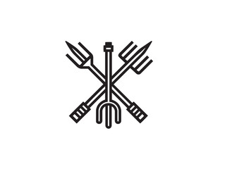 Minimalist crop production farming equipment clean icon design