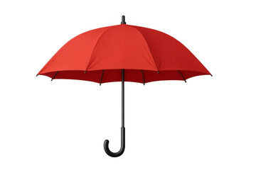 Classic red umbrella open on transparent background