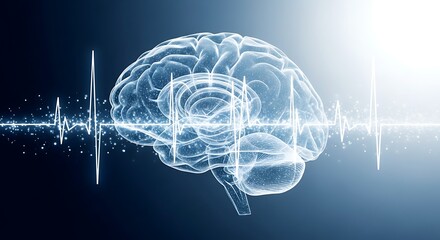 Conceptual illustration of brainwaves and neurological function.