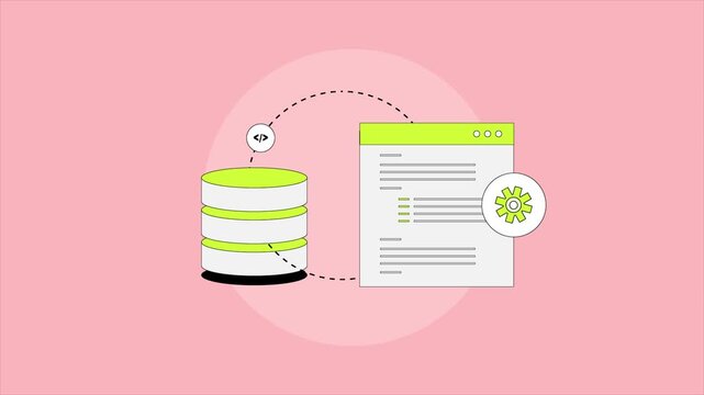 Secure server shares data from a configured database connected to a website, displaying information dynamically based on user demand.