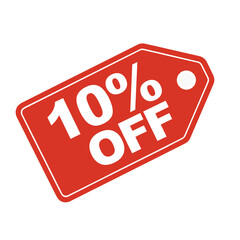 Tag de desconto de 10 por cento vermelha em png