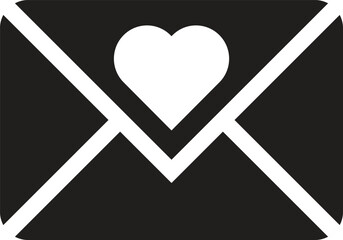 love letter icon, logo design in trendy style. heart icon with an envelope. vector ilustration  

