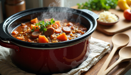 Hearty Lentil Soup with Sausage