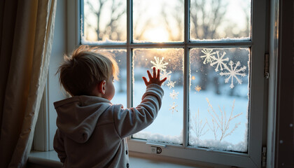 Winter Wonder Child at Window