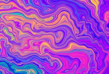 Fototapeta premium Swirling vibrant hues create an abstract marbled texture , abstract art, psychedelic
