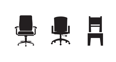 Chair silhouettes icons, modern Chairs icons design. , Black chair silhouettes icon isolated, vector illustration eps 10.