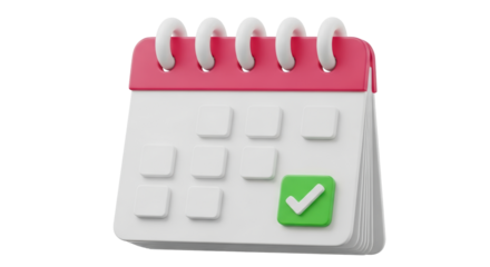 Isolated Calendar with Check Mark