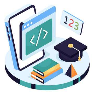 Modern design illustration of coding education