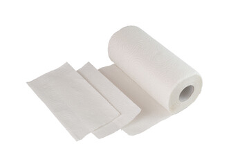 a roll of paper towels on an isolated background