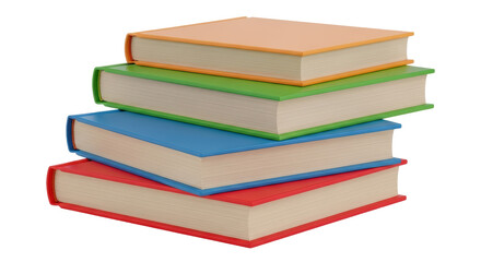 Isolated Stack of Colorful Books