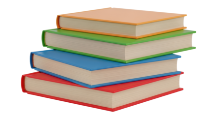 Isolated Stack of Colorful Books