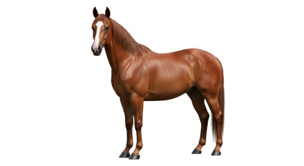 Isolated Brown Horse Standing