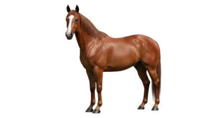 Isolated Brown Horse Standing