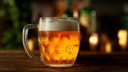 Pouring Beer into Pint Glass in a Pub, Close-up