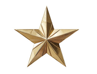 Obraz premium Shiny golden star isolated on transparent background for festive decoration use
