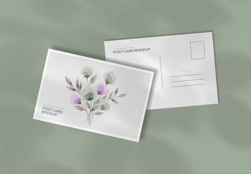 Realistic Postcard Mockup PSD