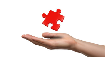Isolated Puzzle Piece on Hand