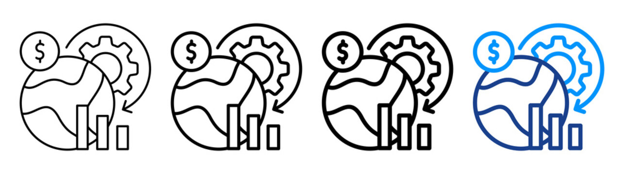 Economic Viability Icon Different Style Outline Collection Set