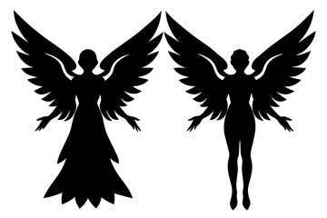 Angel with wings silhouette illustration