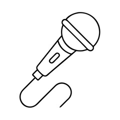 Vector art of microphone outline for karaoke night, podcast, or public speaking event, a simple and elegant design for your project