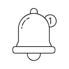 Obraz premium Vector art of notification bell icon with number one for social media and user interface design element concept