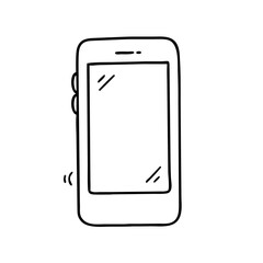 Vector art of hand drawn smartphone, a simple and modern design for technology and communication concepts with clean lines