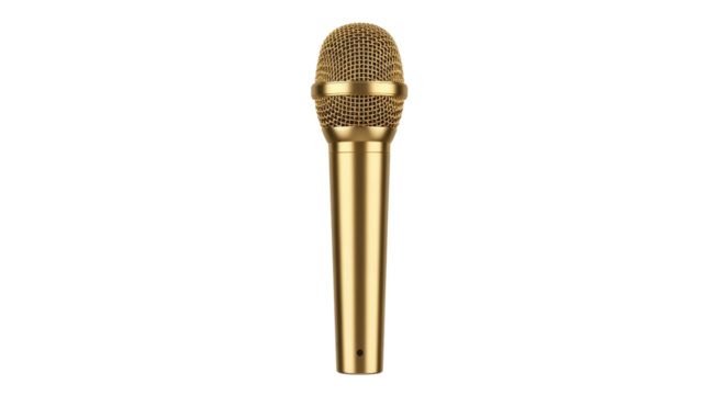 Isolated golden microphone