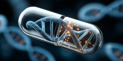 Biotech breakthroughs in drug development for personalized medicine laboratory setting digital art scientific environment close-up perspective