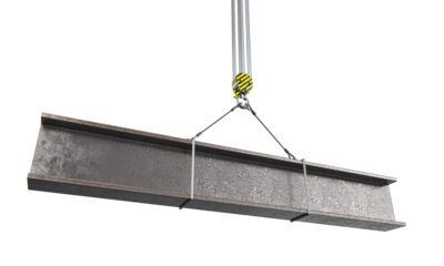 Crane hook steel i beam 3d transparent background