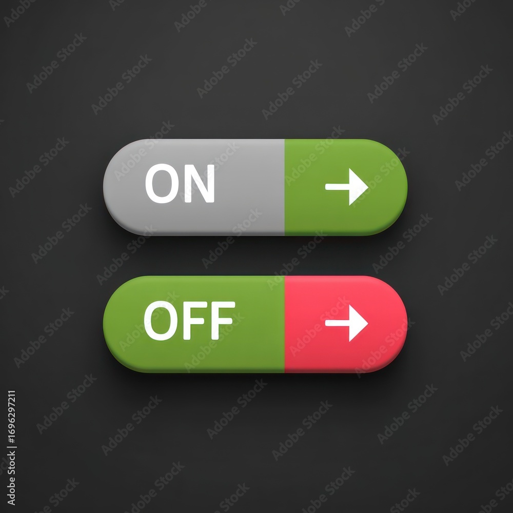 Poster switch buttons on and off icon design for digital control