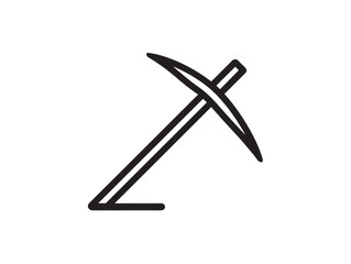 Modern Line Art Cultivating Hoe Icon for Agriculture Tools