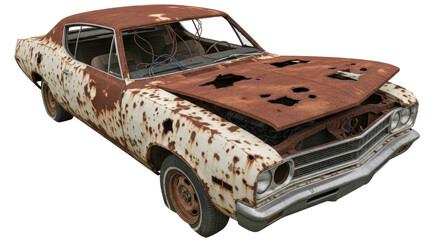 Isolated Rusty Car