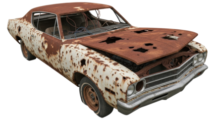 Isolated Rusty Car