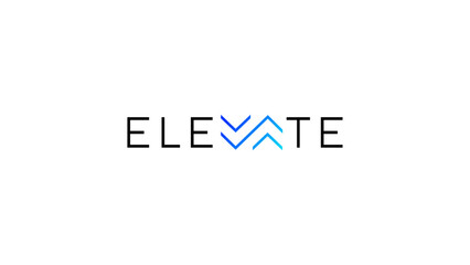 Modern elevate logo design template with upward arrow concept, symbolizing growth, success, and innovation.
