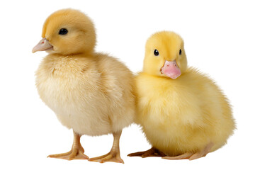 Adorable yellow ducklings on black background. Wildlife, farm animals.